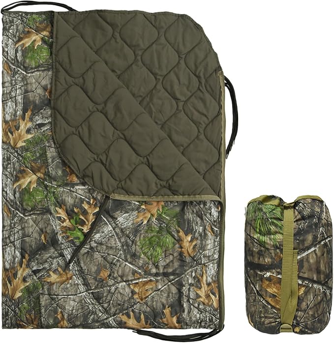 LOOGU Camo Blanket Waterproof Insulation Poncho Liner for Outdoor Camping, Hiking, Hunting, Survival, Backpacking, Picnicking