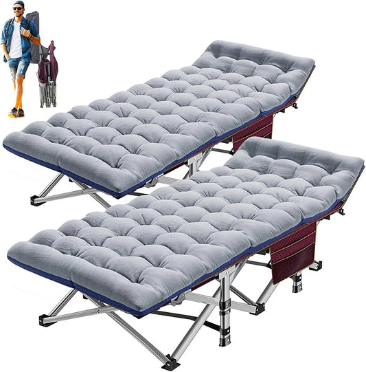 ABORON Camping Cot for Adults, Folding Sleeping Cot with Mattress, 500 lb Capacity Heavy Duty Outdoor Folding Sleeping Bed, Portable Cot Bed for Camping, Indoor Guest Use, Home & Travel
