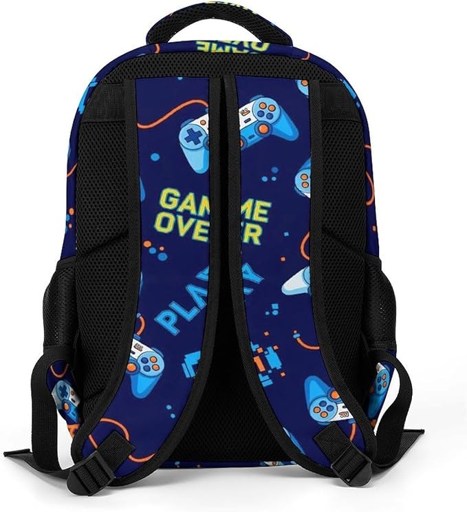 Business Anti Theft Laptop Backpack Play Video Games Weapon Game over, Waterproof Travel Computer Bag with Laptop Compartment Gifts for Men Women