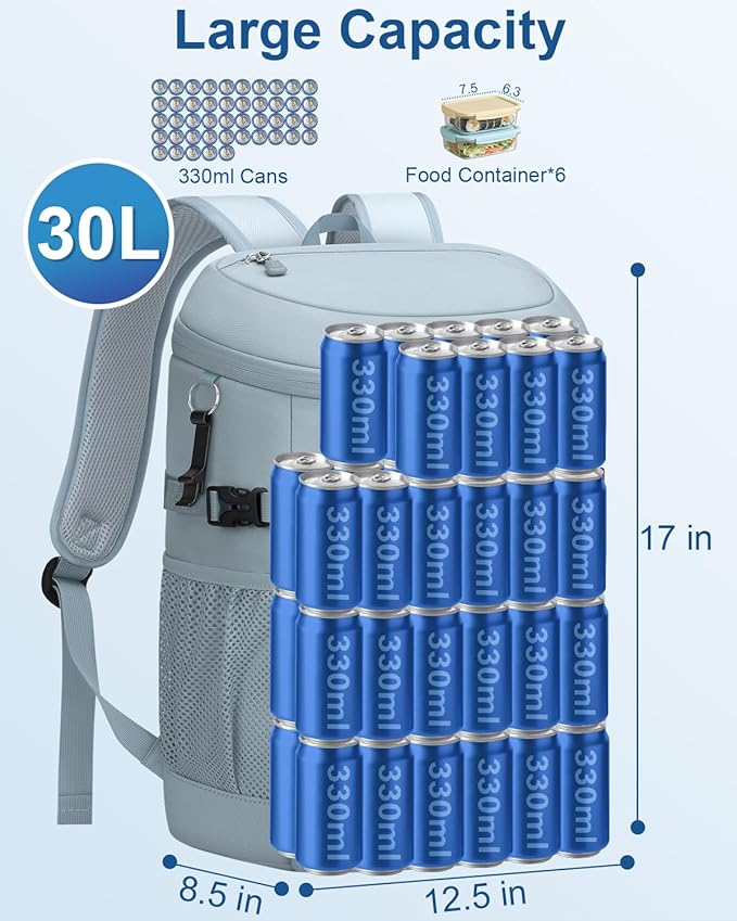 Cooler Backpack Insulated Waterproof,30/45 Cans Backpack Coolers Leakproof Lunch Backpack for Men Women Portable Soft Cooler Bag for Beach Camping Trave Picnic