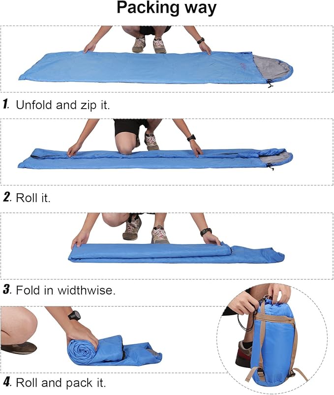 REDCAMP Ultra Lightweight Sleeping Bag for Backpacking, Hiking, Comfort for Adults Warm Weather, with Compression Sack