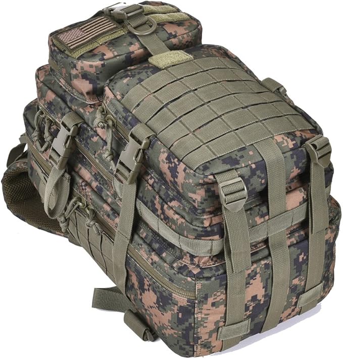 REEBOW GEAR Military Tactical Backpack for Men Large 34L Army 3 Day Assault Pack Molle Bag Backpacks (34L, Woodland Camouflage)