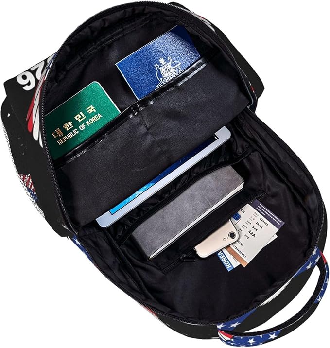 Men Women Polyester 250th Anniversary 1776-2026 Patriotic Eagle Art Casual Daypack Large Capacity Carry On Bag With Adjustable Shoulder Straps for Camping Work Running