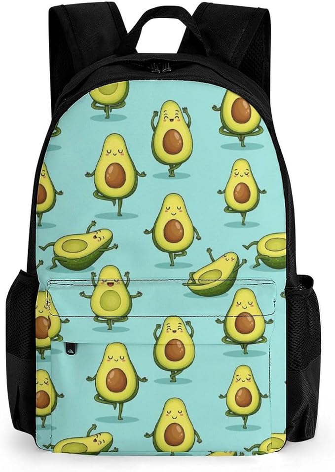 Supdreamc Polyester Daypack for Camping Travel Walking Cycling, Big Capacity Anti-Theft Multipurpose Bookbag, Dance Avocado Funny Camping Outdoor Backpack