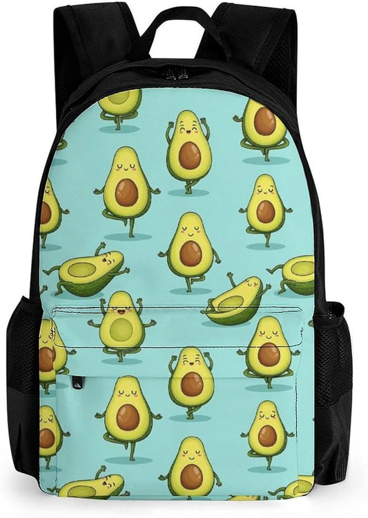 Supdreamc Polyester Daypack for Camping Travel Walking Cycling, Big Capacity Anti-Theft Multipurpose Bookbag, Dance Avocado Funny Camping Outdoor Backpack