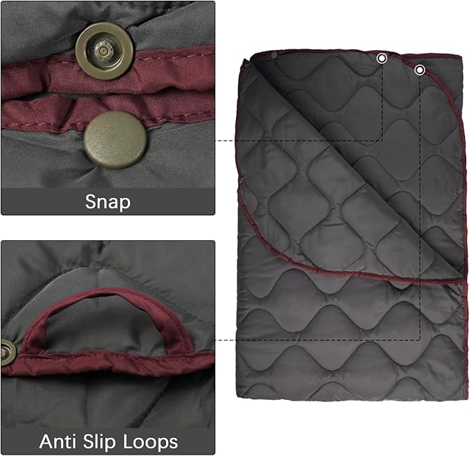 LOOGU Camo Blanket Waterproof Insulation Poncho Liner for Outdoor Camping, Hiking, Hunting, Survival, Backpacking, Picnicking