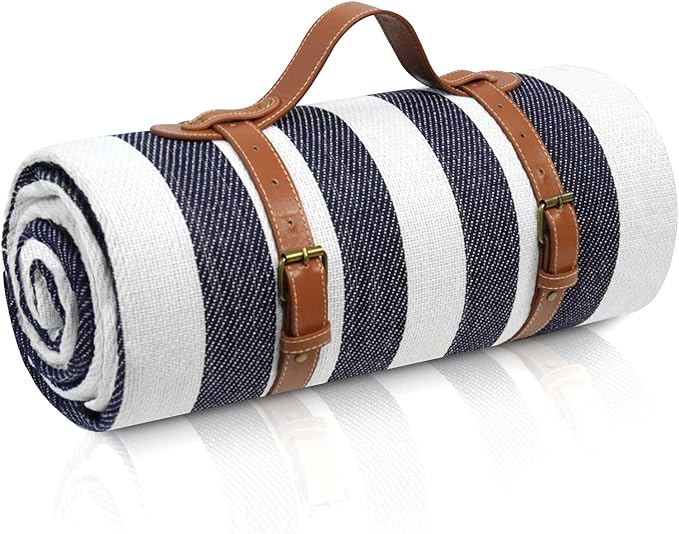 sapsisel 80”x 80” Picnic Blanket Extra Large, Waterproof and Foldable Beach Blanket, 3-Layer Outdoor Blanket for 6 to 8 Adults, for Camping, Park, Beach, Grass, Indoors…