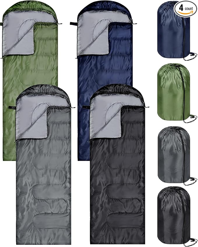 Tudomro 2 Pcs Camping Sleeping Bag for Adults, Lightweight Packable Waterproof Camping Gear Equipment to Keep Warm for Spring Summer Fall Indoor Outdoor Backpacking Hiking Travel