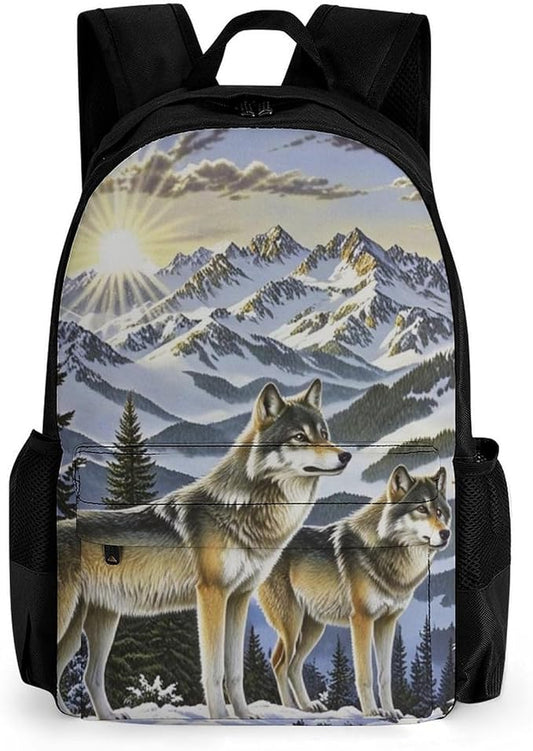 Adults Lightweight Alaska Dog Family Mountain Rucksacks Large Capacity Bookbag With Adjustable Shoulder Straps for Trekking Outdoors Bicycle