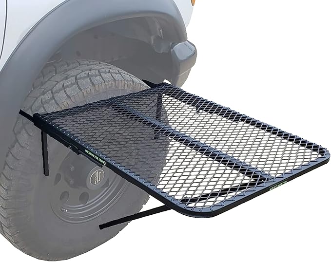 Tire Table Large Aluminum Camping Table for Camp, Travel, Tailgating, Overlanding and Outdoor Work | Installs within Seconds | Stable and Leveled | 33.5" x 28" x 1.5"