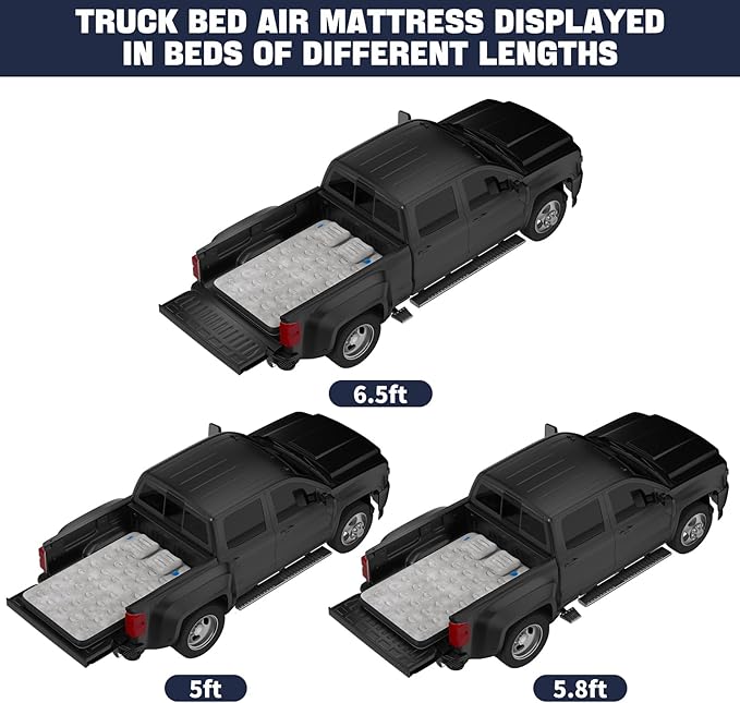 Umbrauto Air Mattress for 5.5-6.5 ft Short Bed Full-Size Trucks, Pickup Truck Airbed with Corded Pump – Ideal for Fall Camping & Outdoor Travel