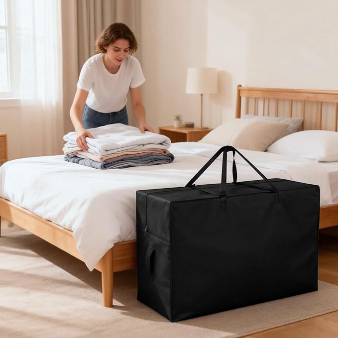 Tri Folding Mattress Storage Bag,Foldable Memory Foam Mattress Case,Carry Case for Tri-Fold Guest Bed Mattresses Fits 4-6 Inch Queen (Mattresses NOT Included)-61" L x 28" W x 18" H