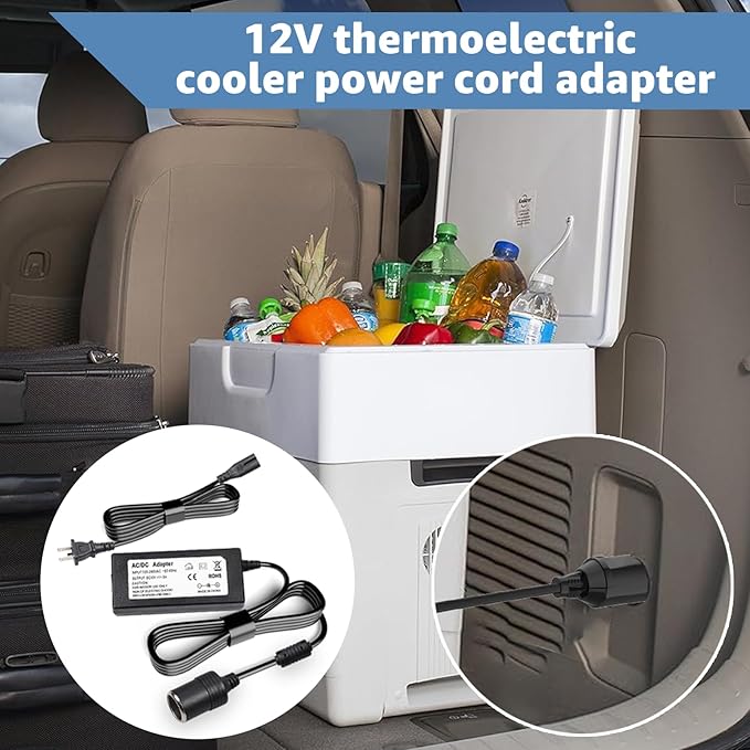 12V Cooler Power Cord Compatible with Coleman Cooler,Replacement for Coleman Cooler 5640 Power Adapter,Thermoelectric Electric Cooler Replacement Plug ﻿