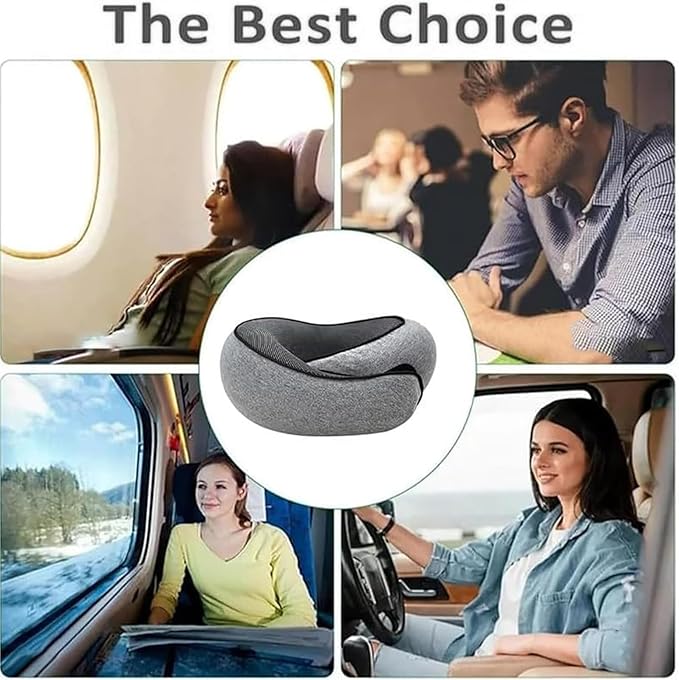 Travel Pillow,Travel Neck Pillow,Travel Pillows for Airplanes,Memory Foam Travel Pillow Neck Pillow for Traveling Suitable for Airplanes,Offices and Cars(Dark Grey)