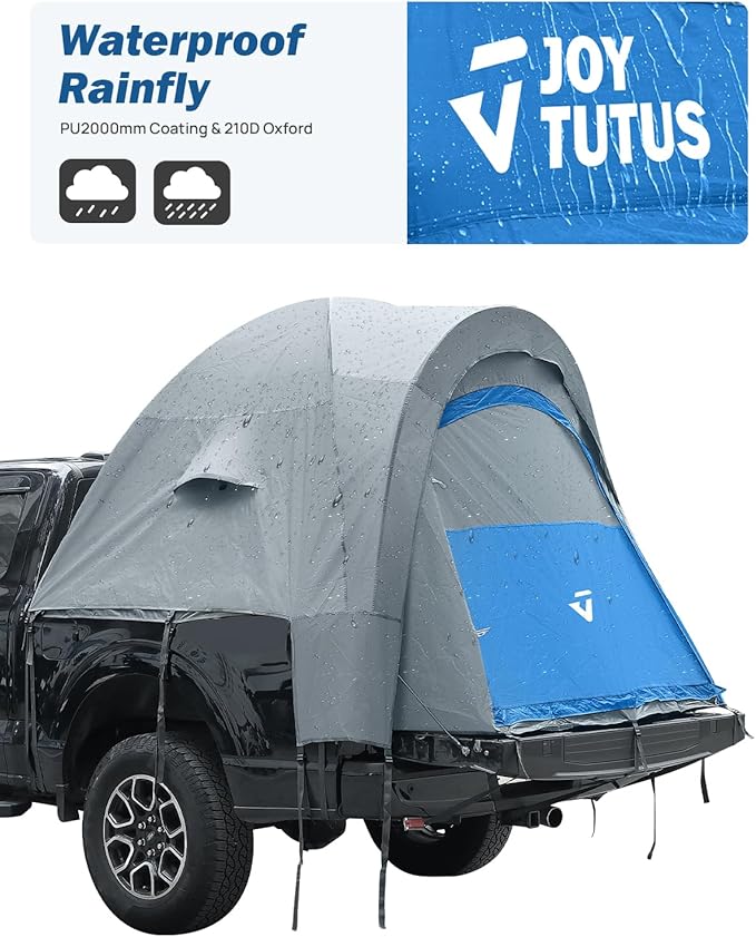 JOYTUTUS 6.5ft Rainfly Portable Truck Bed Tent+JOYTUTUS Truck Bed Air Mattress for 6-6.5Ft