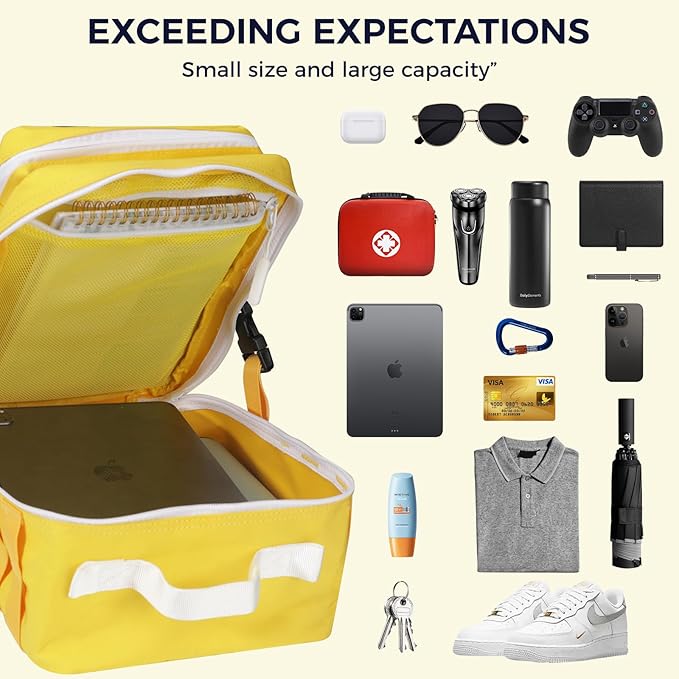 9L Mini Tactical Backpack for Men Women,Small Military Tactical Backpack for Sport,Gym,Hiking,Travel,Camping (Yellow)