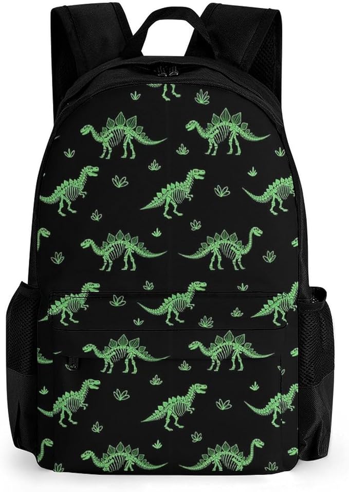 Sturdy Rucksack for College Bookbag and Outdoor Hiking with Large Capacity Dinosaur Men Women