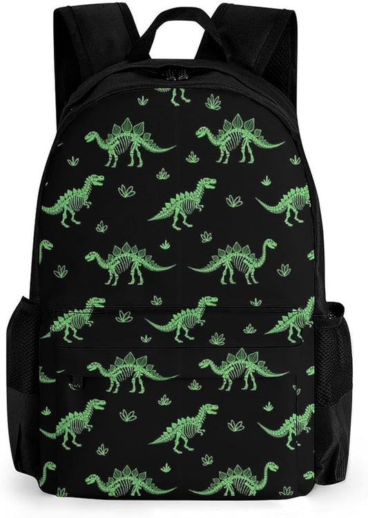 Sturdy Rucksack for College Bookbag and Outdoor Hiking with Large Capacity Dinosaur Men Women