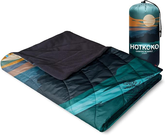 Waterproof Stadium Blanket, Fleece Camping Blanket Wearable Soft Warm Camp Blanket for Outdoor Camping, Picnic, Stadium, Sports, Beach, Car