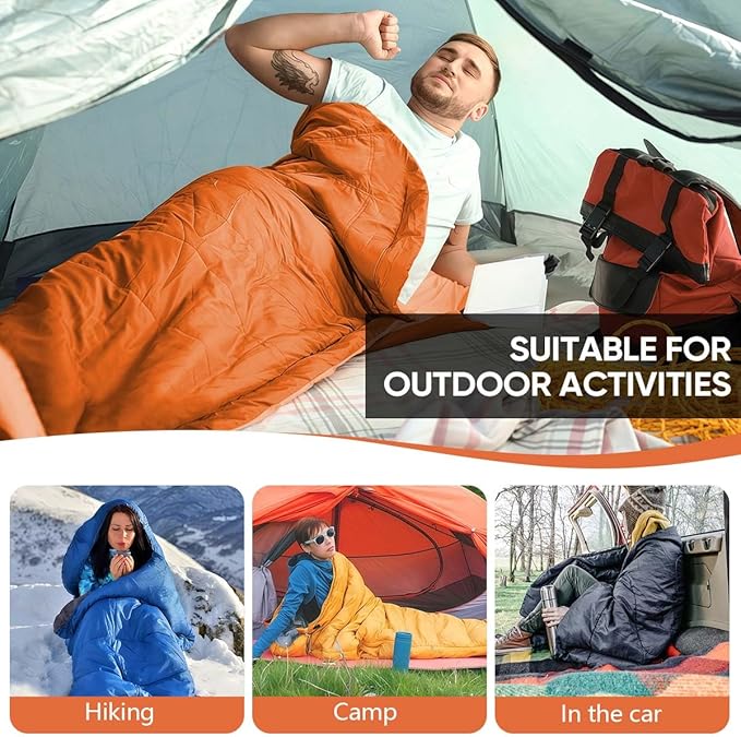 OBTANIM Sleeping Bags Portable Waterproof Camping Sleeping Bag for Adults Kids 4 Seasons Cold Weather or Warm Backpacking Hiking Mountaineering Indoor Outdoor Use