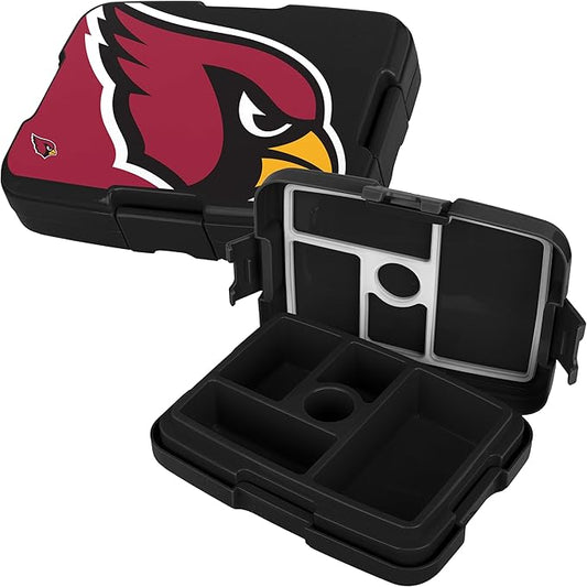 FOCO NFL Unisex-Adult Officially Licensed 2-Tone Big Logo Team Color Football Leak Proof 5 Compartment Bento Lunch Box - Arizona Cardinals