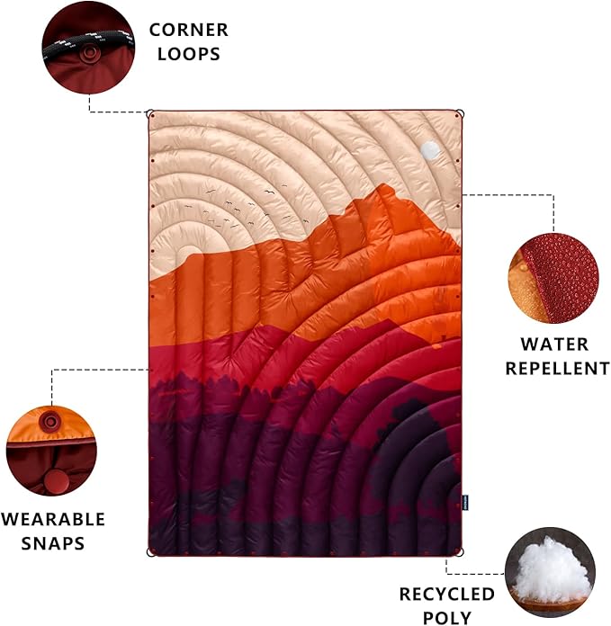 Camping Blanket,Lightweight Puffy Printed Camping Blanket Packable Outdoor Blanket for Camping,Traveling, Stadium, Hiking, Picnics