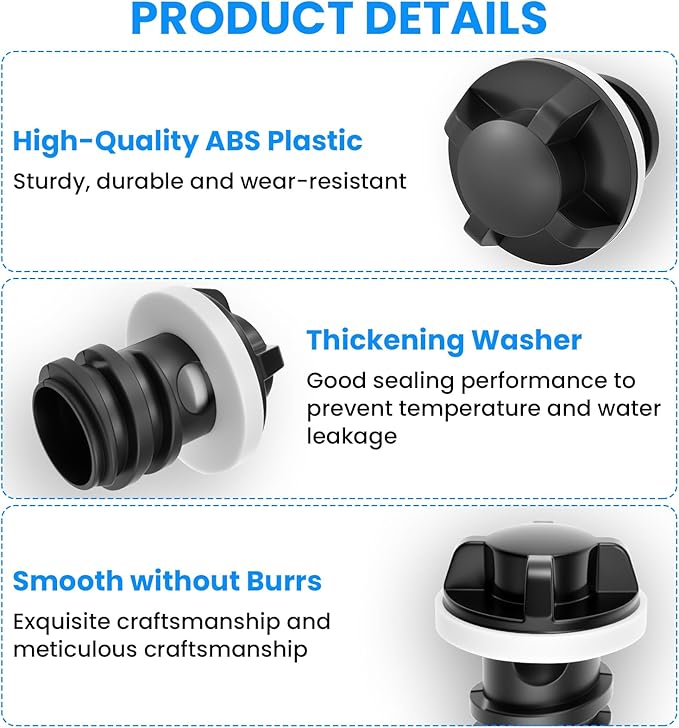 SDTC Tech 2 Pack Cooler Drain Plug, Large & Small Replacement Accessories Compatible with RT-IC 20QT/45QT/65QT & Ye-ti ROA-die/Tundra/Tank Coolers