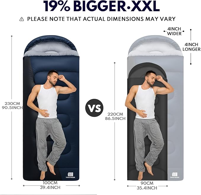 0 Degree XXL Sleeping Bags for Adults Cold Weather,Camping Sleeping Bag with Compression Sack for Winter Hiking, Hunting,Traveling