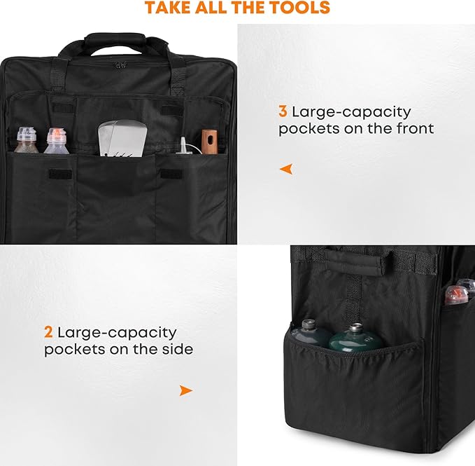 Stanbroil 17" Griddle Carry Bag for Blackstone 1817 Tabletop Griddle with Hood, 600D Polyester Water Resistant Outdoor Portable BBQ Grill Griddle Carry Bag