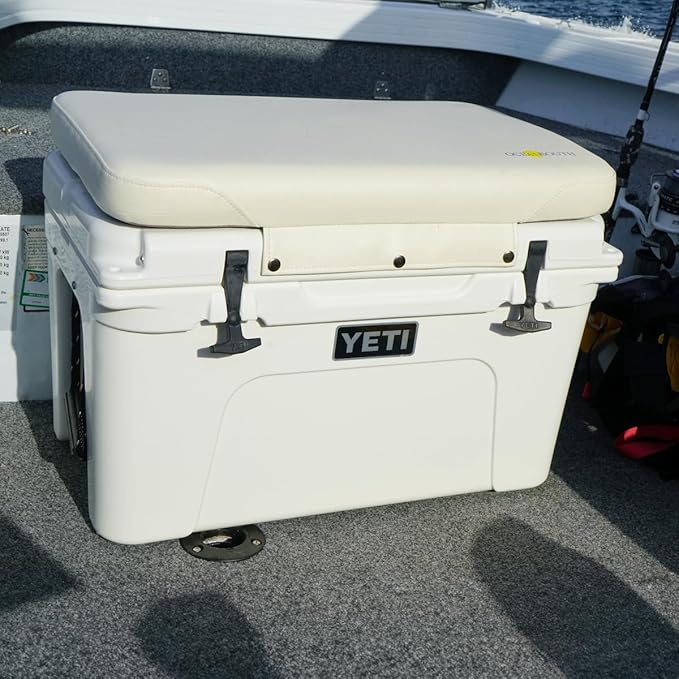 Oceansouth Seat Cushions for Yeti Coolers (Press Stud Fittings) (Blue, YETI 65) Camping yeti seat Cushion Handle Beach Chair ice Box chests and Coolers Foam Cooler Boat Seats