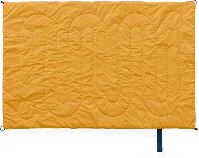 Huzi Infinity Travel - Packable Blanket - Puffy - for Travel Outdoor Picnic Trip Camping Beach - 57 x 38 (Ochre Yellow)