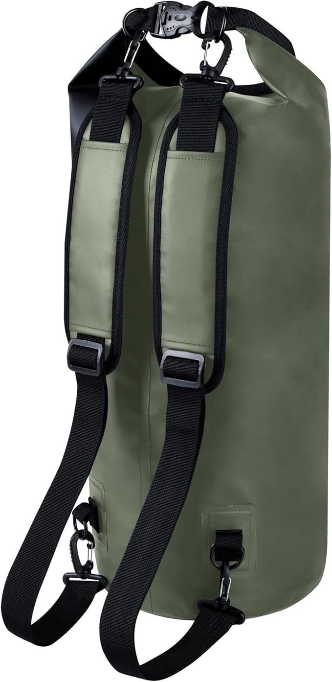 EARTH&RIVER Premium Dry Bag Backpack, Extra Thick, Protection for All Water Activities & Camping, Floating Lightweight Dry Bag with Inside Pocket Storage & IPX8 Waterproof Phone Case (Army Green, 20L)