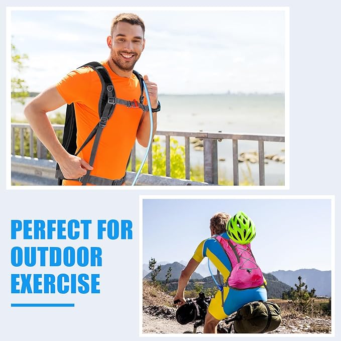 Cunno 3 Pcs Hydration Backpack with 3 Pcs 2l Water Bladder Water Backpack Hydration Pack for Camping Hiking Cycling Running Climbing Biking