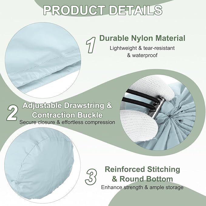 Stuff Sack, Sleeping Bag Storage Sack, Waterproof Outdoor Storage Ultralight Portable Drawstring Storage Bag