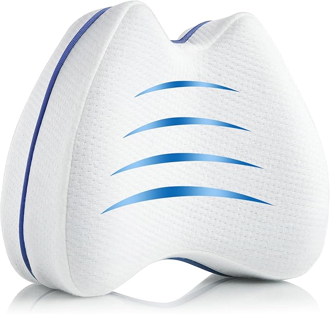 QISHFEN Knee & Leg Pillows Foam Support Pillow for Sleeping for Back Pain,Leg Pillow for Sleeping On Side, Memory Foam Cushion Knee Support Pillows,Pregnancy Pillow Removable (2 Pack)