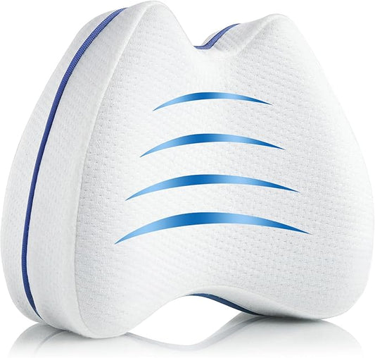 QISHFEN Knee & Leg Pillows Foam Support Pillow for Sleeping for Back Pain,Leg Pillow for Sleeping On Side, Memory Foam Cushion Knee Support Pillows,Pregnancy Pillow Removable (1 Pack)