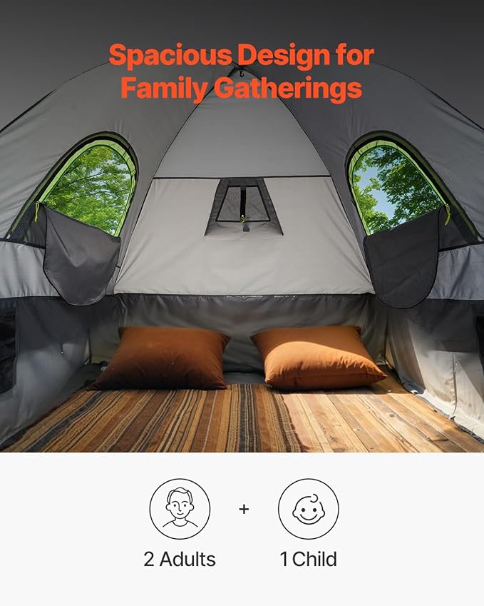 VEVOR SUV and Pickup Truck Camping Tents, Waterproof Double Layer Design with Carry Bag, Accommodates 2-9 Persons for Outdoor Activities