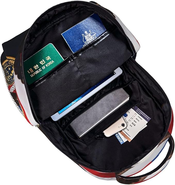 Polyester Daypack for Hiking Work Running, Big Capacity Anti-Theft Multipurpose Shoulder Bag, 250th Anniversary 1776-2026 Patriotic Eagle Art Travel and Sport Backpack Rucksack