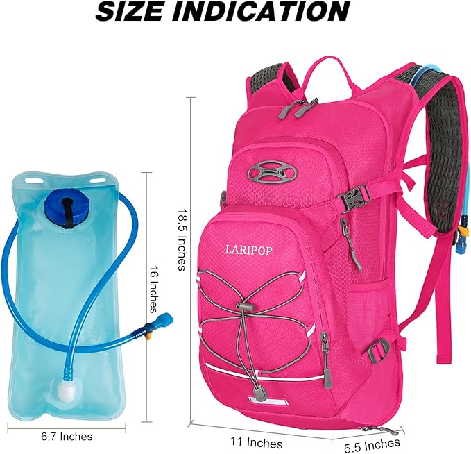 LARIPOP 18L Hydration Backpack with 2L Leak-Proof Water Bladder for Hiking Cycling Running Men Women