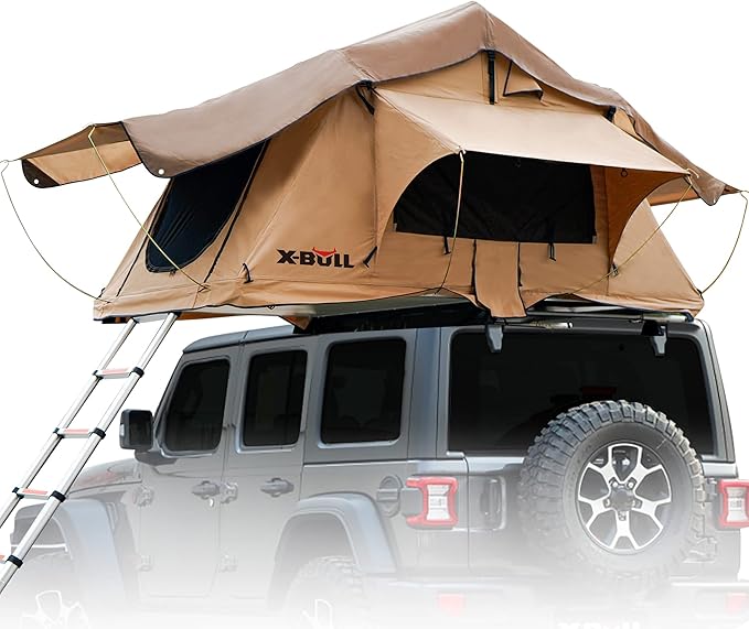 X-BULL Rooftop Tent Truck SUV Camping Rooftop Tent with Ladder,Rooftop Tents for Camping Large Space Suitable for 3-4 People