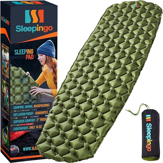 Ultralight Sleeping Mat - Inflatable & Compact Camping Air Mattress for Backpacking, Hiking