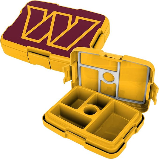 FOCO NFL Unisex-Adult Officially Licensed 2-Tone Big Logo Team Color Football Leak Proof 5 Compartment Bento Lunch Box - Washington Commanders