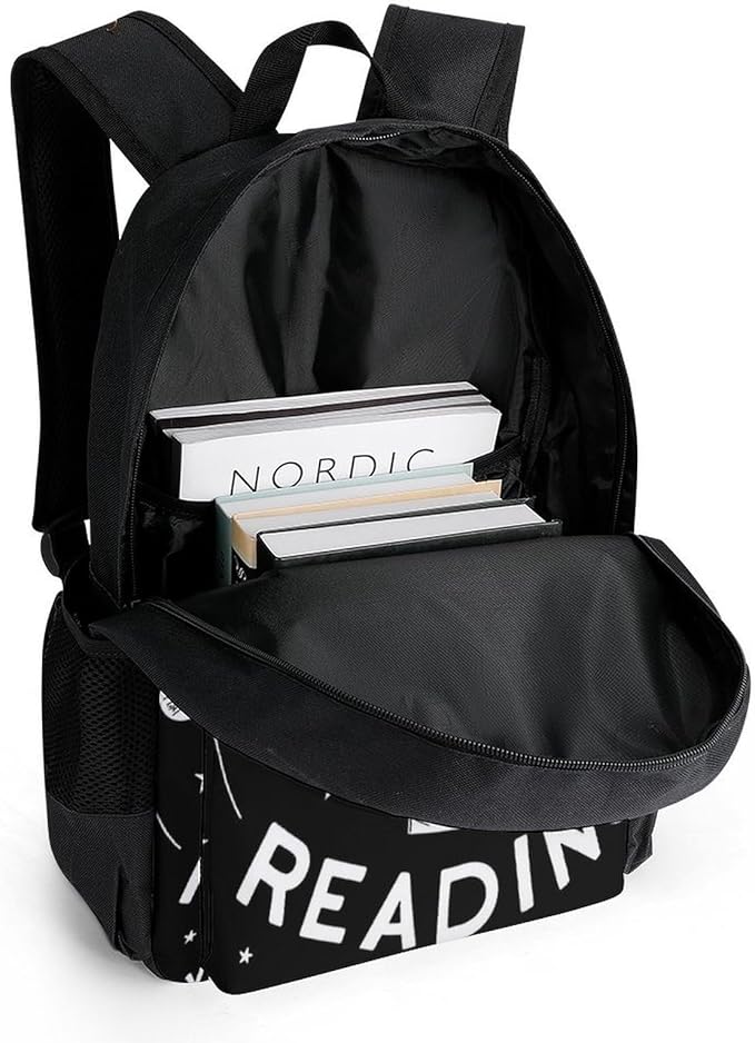 Supdreamc Men Women Polyester Psychic Readings Fortune Teller Art Black Daypack Bookbag Big Capacity Shoulder Bag With Padded Straps for Climbing Travel Walking Cycling