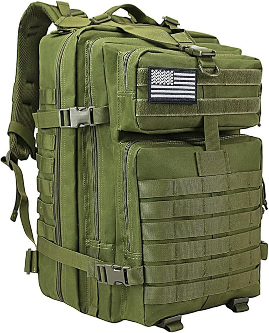 WOLT Military Tactical Backpack for Men 45L Molle Backpack 3 Day Assault Pack Bug Out Bag, Heavy Duty Rucksack for Hiking Gym(Army Green)