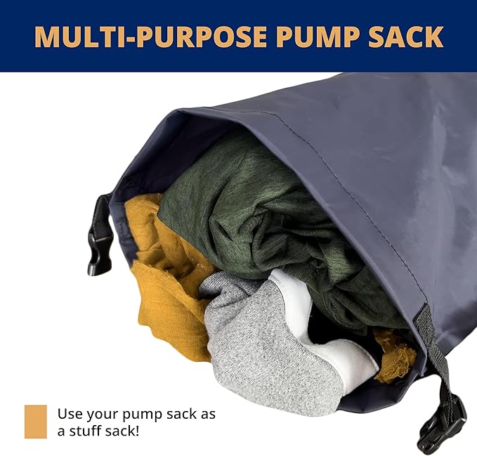 35L Pump Sack – Quick Inflation Air Pump Bag for Sleeping Pads, Air Mattresses, Inflatable Camping Mats & Pillows, Compact & Portable, Waterproof Outdoor Dry Bag