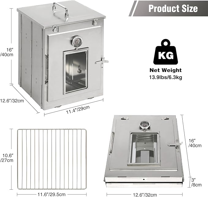 REDCAMP 16" H Foldable Camping Oven with Storage Handbag,Stainless Steel Portable Camping Stove for Baking Cinnamon Rolls, Breads and Muffins with Wood Burning Fire,Propane Stoves,Campers,Baking BBQ