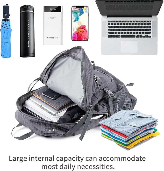 NODLAND Lightweight Backpack, Travel 40L Foldable Water-Resistant Daypack, Hiking Outdoor Camping Rucksack for Men Women