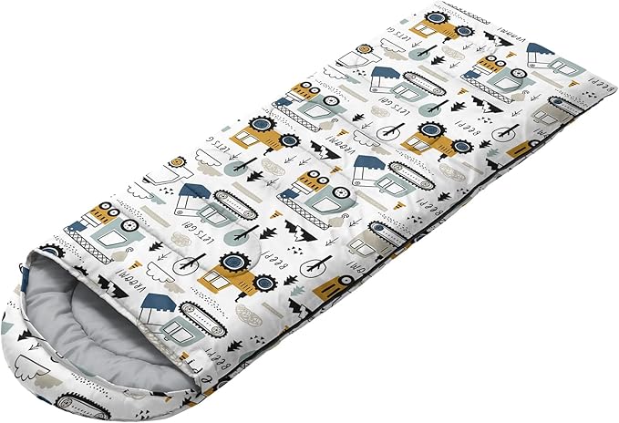 AILONEN Boys Sleeping Bag for Camping,Nautical Anchor,Lightweight & Waterproof,3 Season Warm & Cool Weather,Navy Blue Sleeping Bags for Kids Men Travelling,Outdoors