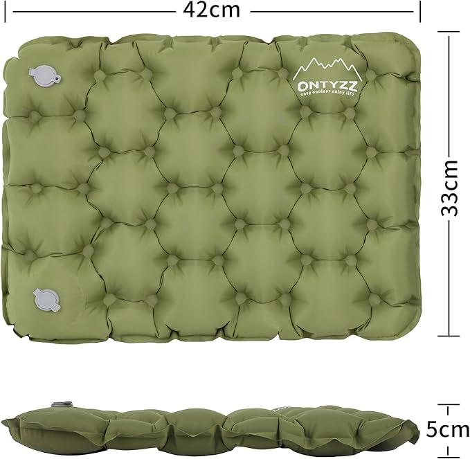 ONTYZZ Inflatable Seat Cushion Lightweight Stadium Seat Pad Travel Air Seat Cushion for Hiking Office Airplane Stadium Car