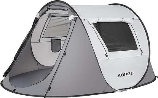 Pop Up Camping Tent, 2/4/6 Person Instant Tent Waterproof PU4500mm, Spacious Ventilated Camping Tent with Front Porch, Quick Setup Lightweight Portable for Outdoor Camping Hiking Beach
